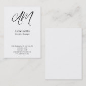 Carte De Visite Monographie de calligraphie professionnelle vertic (Devant / Derrière)