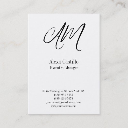 Carte De Visite Monographie de calligraphie professionnelle vertic (Devant)