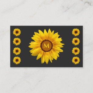 Carte De Visite Monographie de monogramme de tournesol fleuriste Q