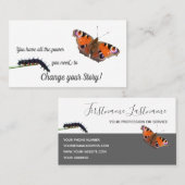Carte De Visite Monographie de motivation du papillon Caterpillar (Devant / Derrière)
