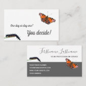 Carte De Visite Monographie de motivation du papillon Caterpillar (Devant / Derrière)