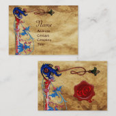 CARTE DE VISITE MONOGRAPHIE DE SCEAU ROUGE DE CIRE FLORENTINE ANTI (Devant / Derrière)