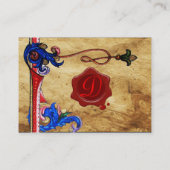 CARTE DE VISITE MONOGRAPHIE DE SCEAU ROUGE DE CIRE FLORENTINE ANTI (Dos)