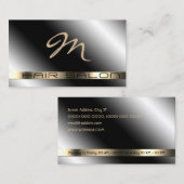 Carte De Visite Monographie de surface de texture en métal noir (Devant / Derrière)