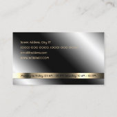 Carte De Visite Monographie de surface de texture en métal noir (Dos)