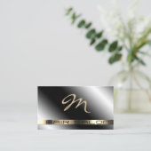 Carte De Visite Monographie de surface de texture en métal noir (Debout devant)