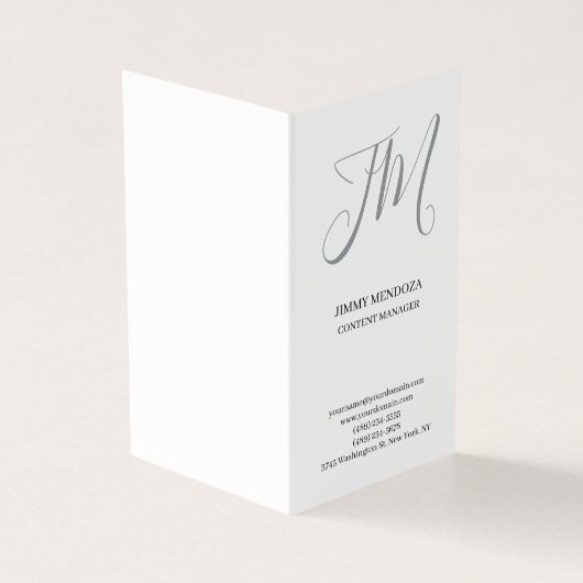 Carte De Visite Monographie d'écriture simple et moderne tendance (Extérieur)