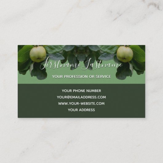 Carte De Visite Monographie du rectangle gris de pommier vert orga (Dos)