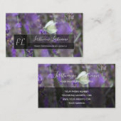 Carte De Visite Monographie du rectangle gris papillon en fleur de (Devant / Derrière)