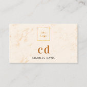 Carte De Visite Monographie en or marbre photo code Qr logo (Devant)