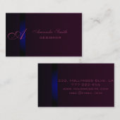 Carte De Visite Monographie en velours clair élégant (Devant / Derrière)