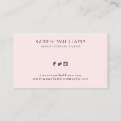 Carte De Visite Monographie florale de bouquet blanc sur rose (Dos)