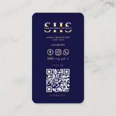 Carte De Visite Monographie immobilière moderne Monogramme Midnigh (Dos)