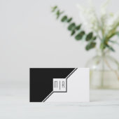 Carte De Visite Monographie moderne en noir et blanc (Debout devant)