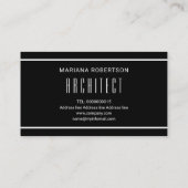 Carte De Visite Monographie moderne en noir et blanc (Dos)