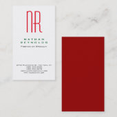 Carte De Visite Monographie professionnelle moderne simple blanc r (Devant / Derrière)