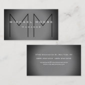 Carte de visite monographique gris chic unique (Devant / Derrière)