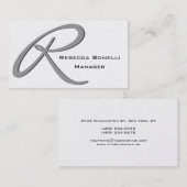 Carte de visite monographique gris unique (Devant / Derrière)