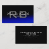 Carte de visite monographique noir bleu gris (Devant / Derrière)