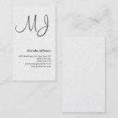 Carte de visite monographique unique chic (Devant / Derrière)