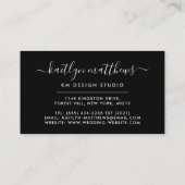 Carte De Visite Monongramme Abstrait Cercles noirs et blancs (Dos)