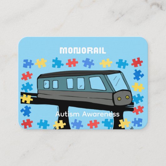 Carte De Visite Monorail train car coaster autism puzzle  (Devant)