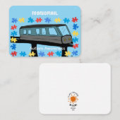 Carte De Visite Monorail train car coaster autism puzzle  (Devant / Derrière)