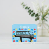 Carte De Visite Monorail train car coaster autism puzzle  (Debout devant)