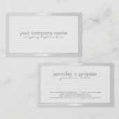 Carte De Visite Monotones blancs à linge clair Motif 2 (Devant / Derrière)