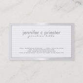 Carte De Visite Monotones blancs à linge clair Motif 2 (Dos)