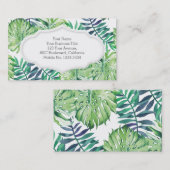 Carte De Visite Monstera Deliciosa Hawaiian Island Tropiques Feuil (Devant / Derrière)