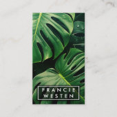 Carte De Visite Monstera Feuille unique photo Plantes botaniques (Devant)