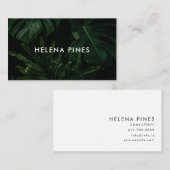 Carte De Visite Monstera feuille vert tropical (Devant / Derrière)