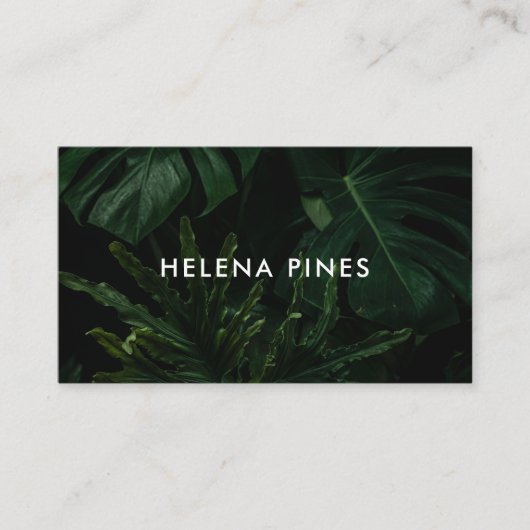 Carte De Visite Monstera feuille vert tropical (Devant)