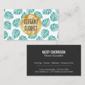 Carte De Visite Monstera Leaf Motif éléments floraux (Devant / Derrière)