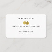 Carte De Visite Monstère d'or moderne Feuilles tropicaux minimalis (Dos)