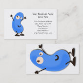 Carte De Visite Monstre bleu mignon d'haricot (Devant / Derrière)