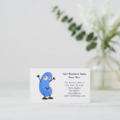 Carte De Visite Monstre bleu mignon d'haricot (Debout devant)