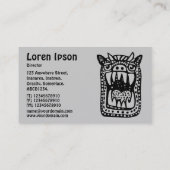 Carte De Visite Monstre d'horreur - Rose avant gris arrière (Dos)