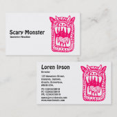 Carte De Visite Monstre d'horreur - Rouge néon (Devant / Derrière)
