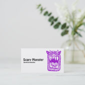 Carte De Visite Monstre Effrayant - Violet (Debout devant)