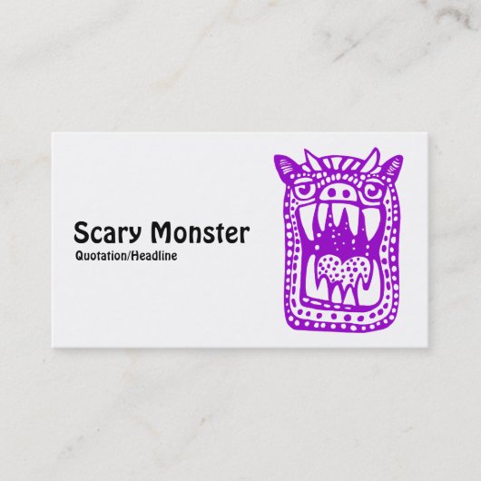 Carte De Visite Monstre Effrayant - Violet (Devant)