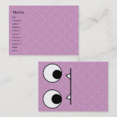 Carte De Visite Monstre pourpre - potelé (Devant / Derrière)