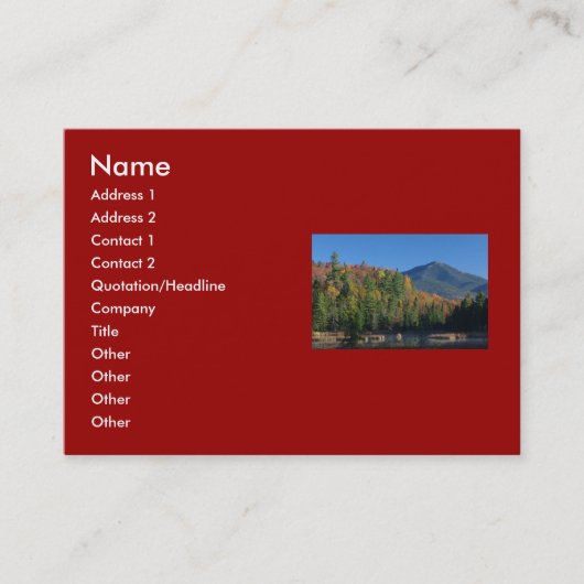 Carte De Visite Mont Whiteface sur l'étang Little Cherrypatch (Devant)