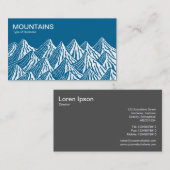 Carte De Visite Montagnes - Blanc et Bleu 006292 (Devant / Derrière)