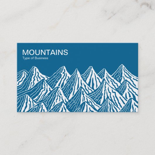 Carte De Visite Montagnes - Blanc et Bleu 006292 (Devant)