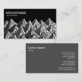 Carte De Visite Montagnes - Blanc et Noir (Devant / Derrière)