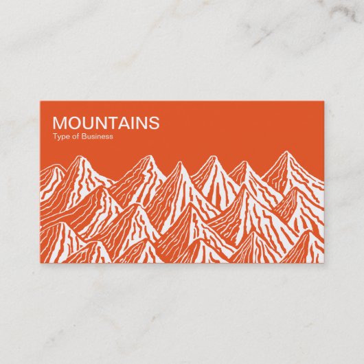 Carte De Visite Montagnes - Blanc et Orange (Devant)