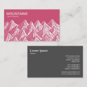 Carte De Visite Montagnes - Blanc et Profond rose (Devant / Derrière)