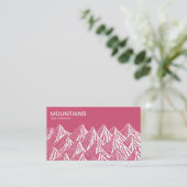 Carte De Visite Montagnes - Blanc et Profond rose (Debout devant)